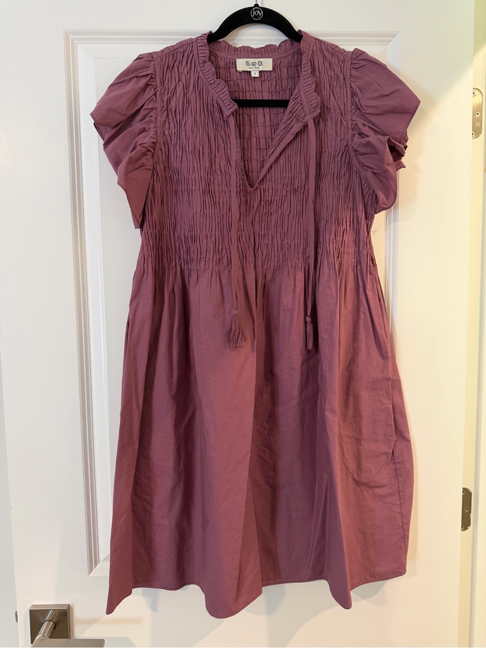 Sea New York rene smock bodice cotton babydoll orchid size: 4